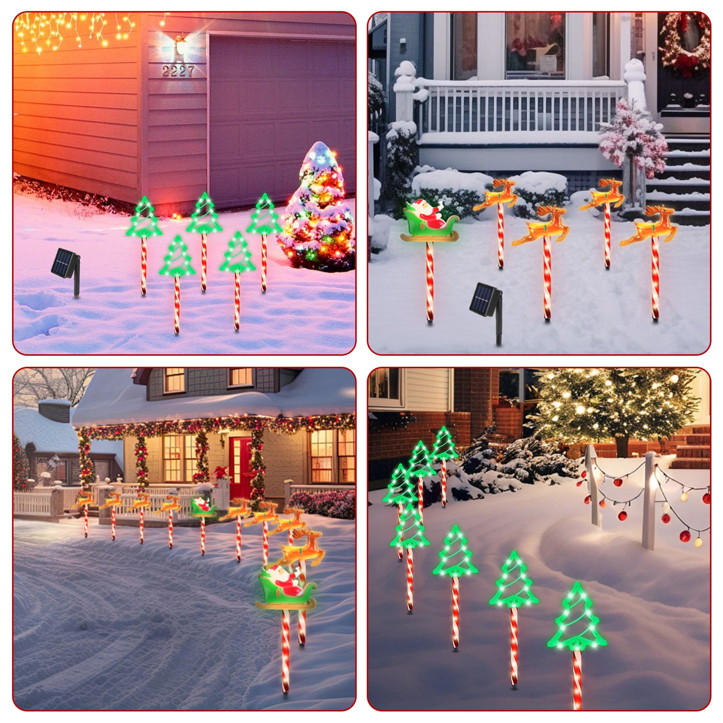 Christmas Outdoor Pathway Lights - 8 Modes, IP44 Waterproof