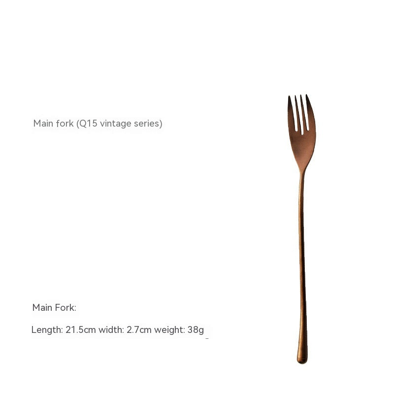 Japanese-Style Stainless Steel Tableware Set - Steak Knife Fork Spoon