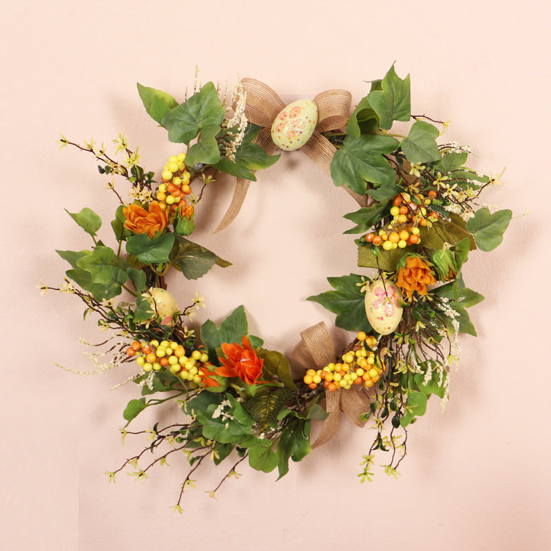 Decorative Easter Egg Wreath 40cm Flower Home Decor Holiday Wreath