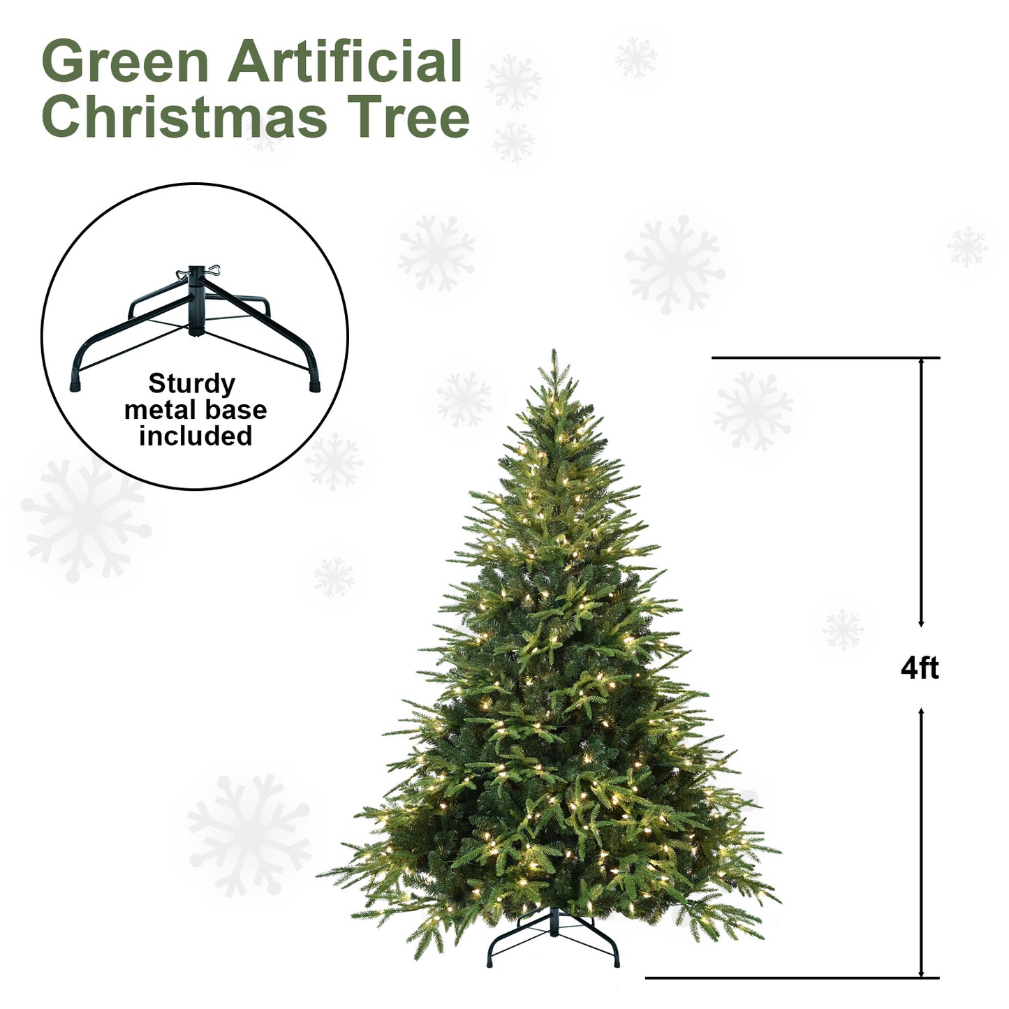 Artificial Christmas Tree with Lights - Multiple Heights Available