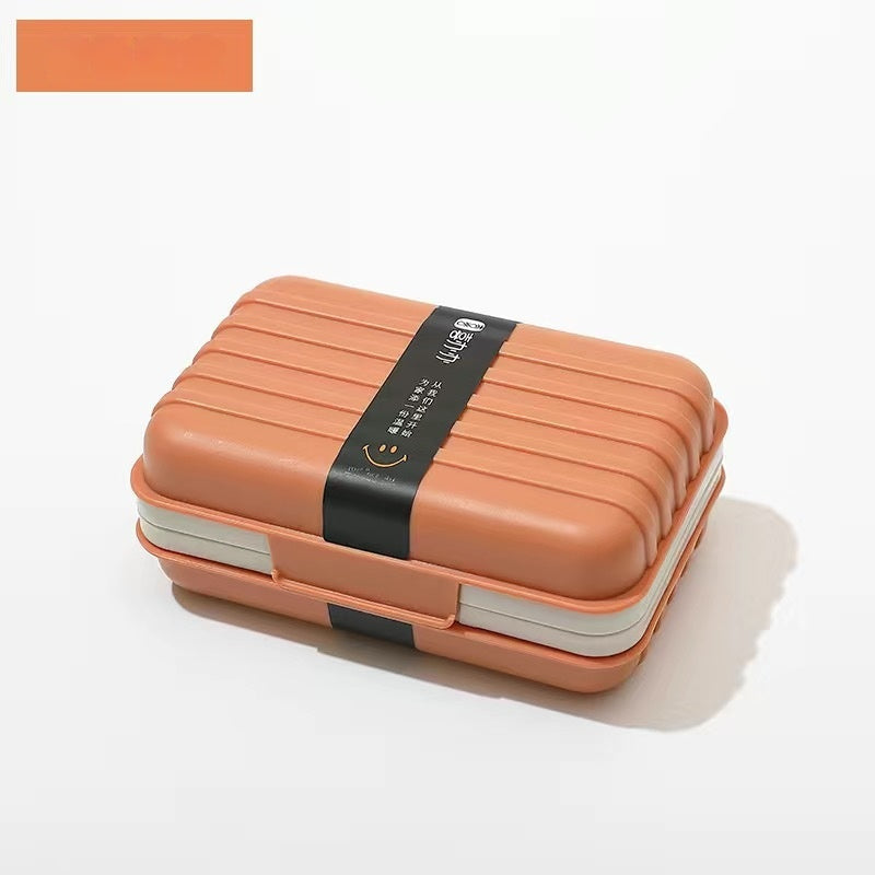 Portable Sewing Kit with Magnetic Case and 11-Color Threads - Blue/White/Orange