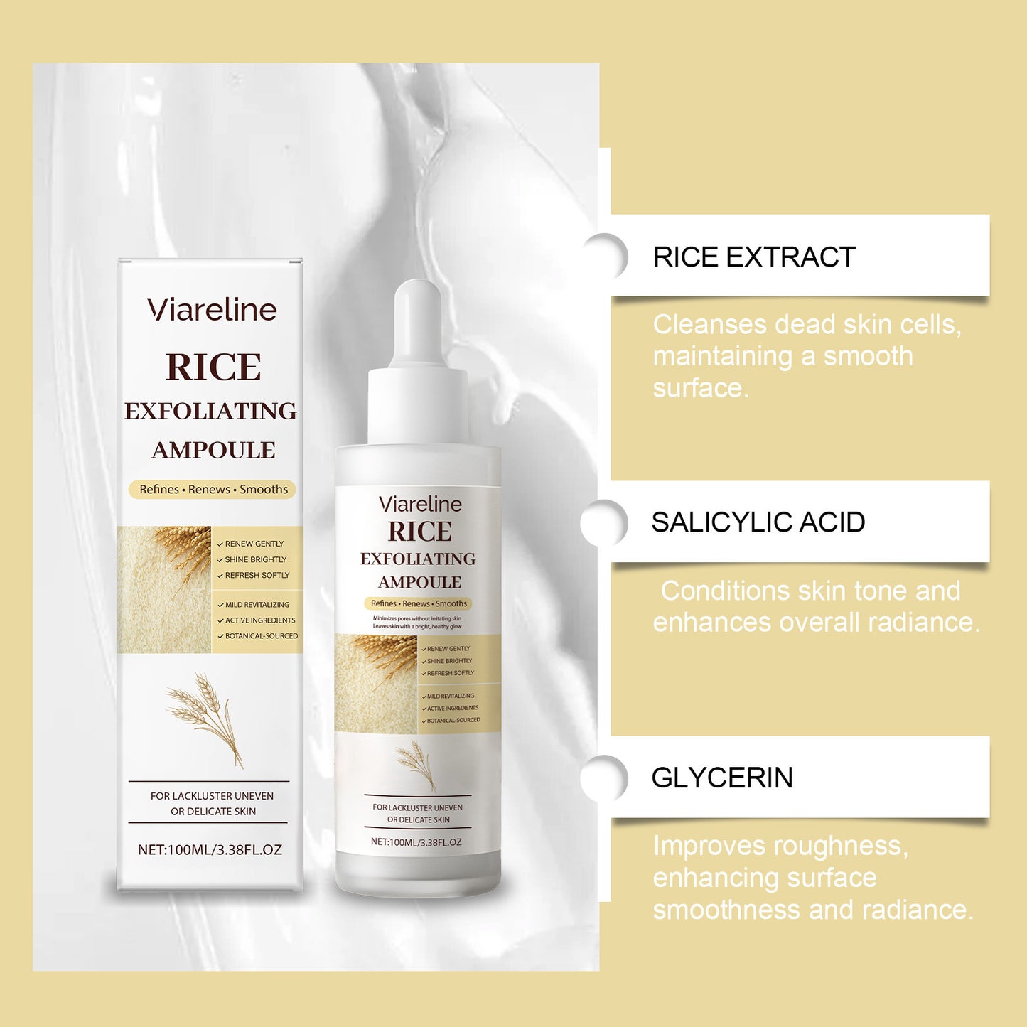 Moisturizing Nourishing Rice Cutin Care Essence 100ML for Skin Hydration