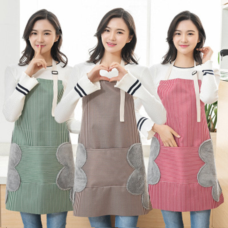 Waterproof Erasable Kitchen Apron with Straps - Foldable & Fashionable for Cooking & Baking