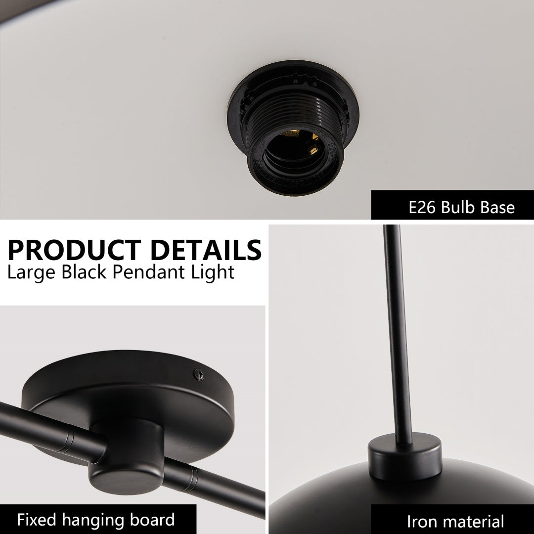 Industrial Modern Double Pendant Light - Adjustable Black Ceiling Lamp