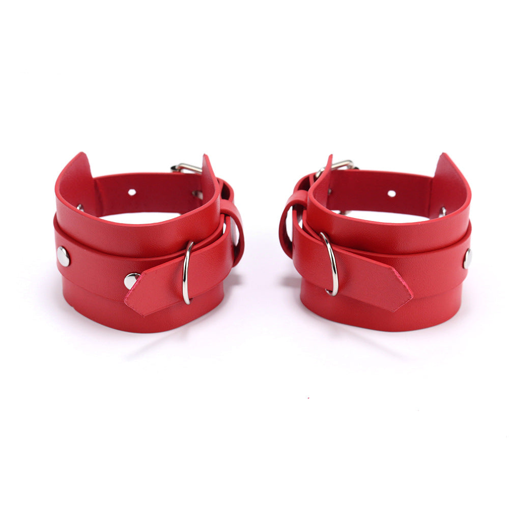 Adjustable Punk Style Handcuff Belt & Leg Ring Set for Couples
