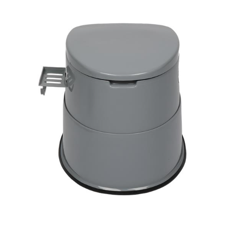Portable Toilet with Non-Slip Pad for Camping & Outdoor Use - Gray