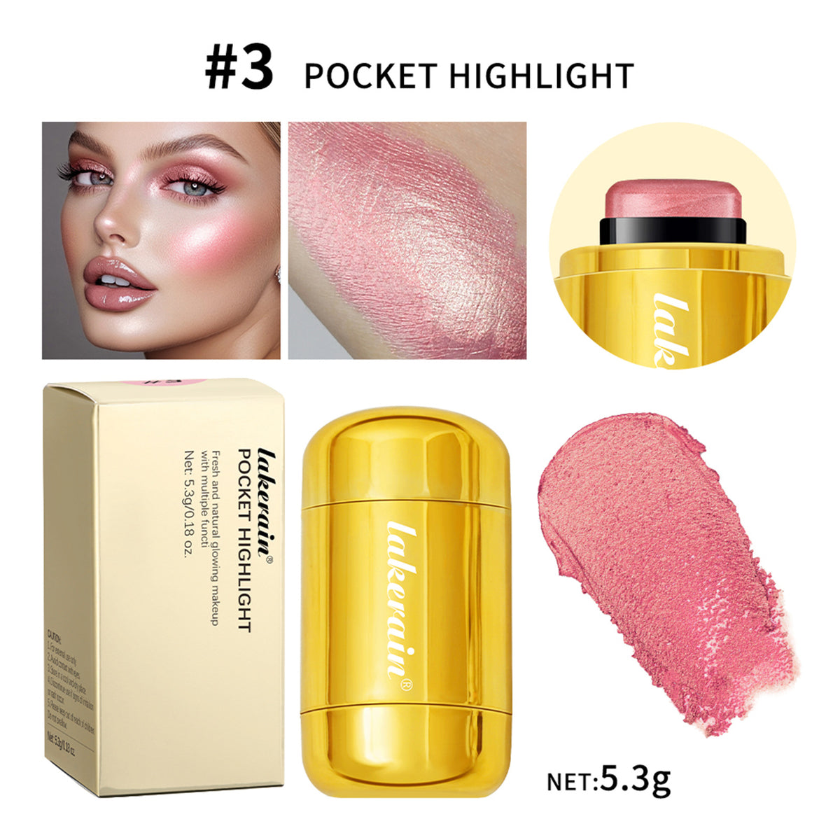 Glittering Blush Highlighter Repair Beauty Bar for Face & Skin