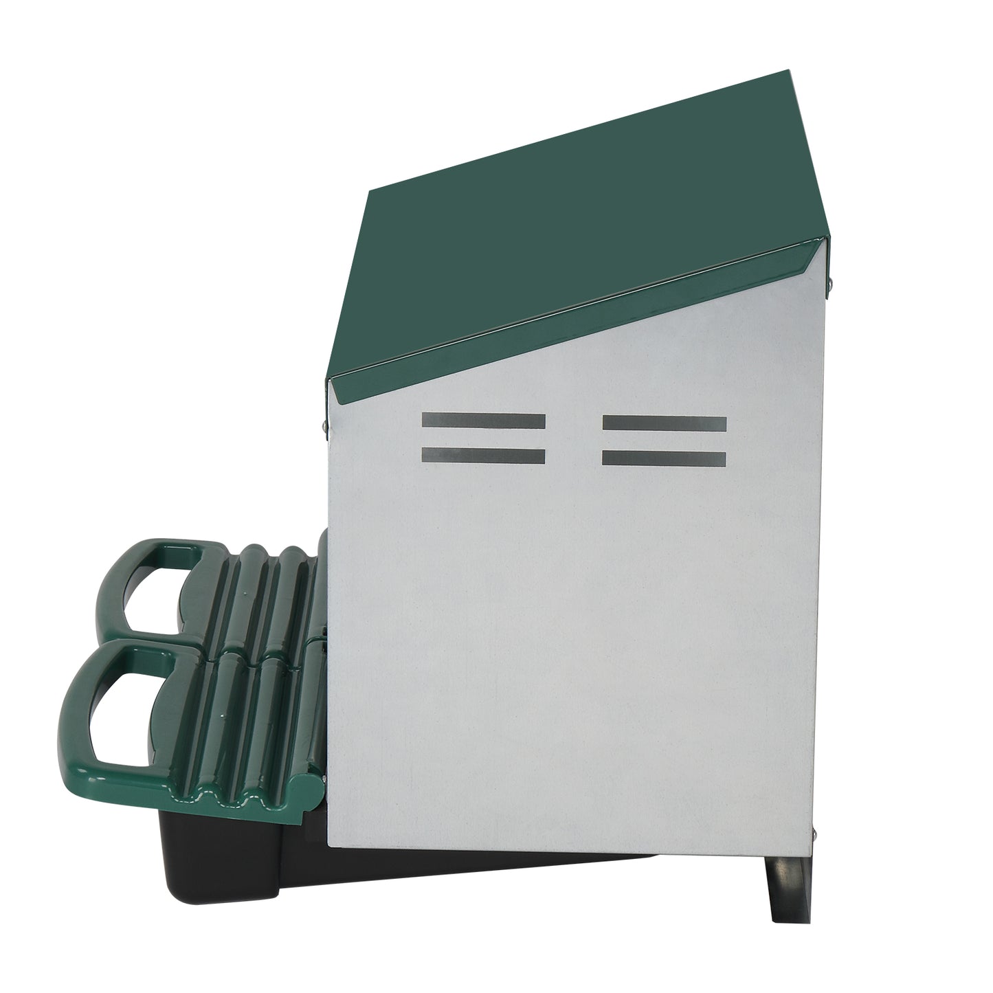 Green Chicken Nesting Box with 2 Compartments 54x52x47cm Poultry Coop Feeder