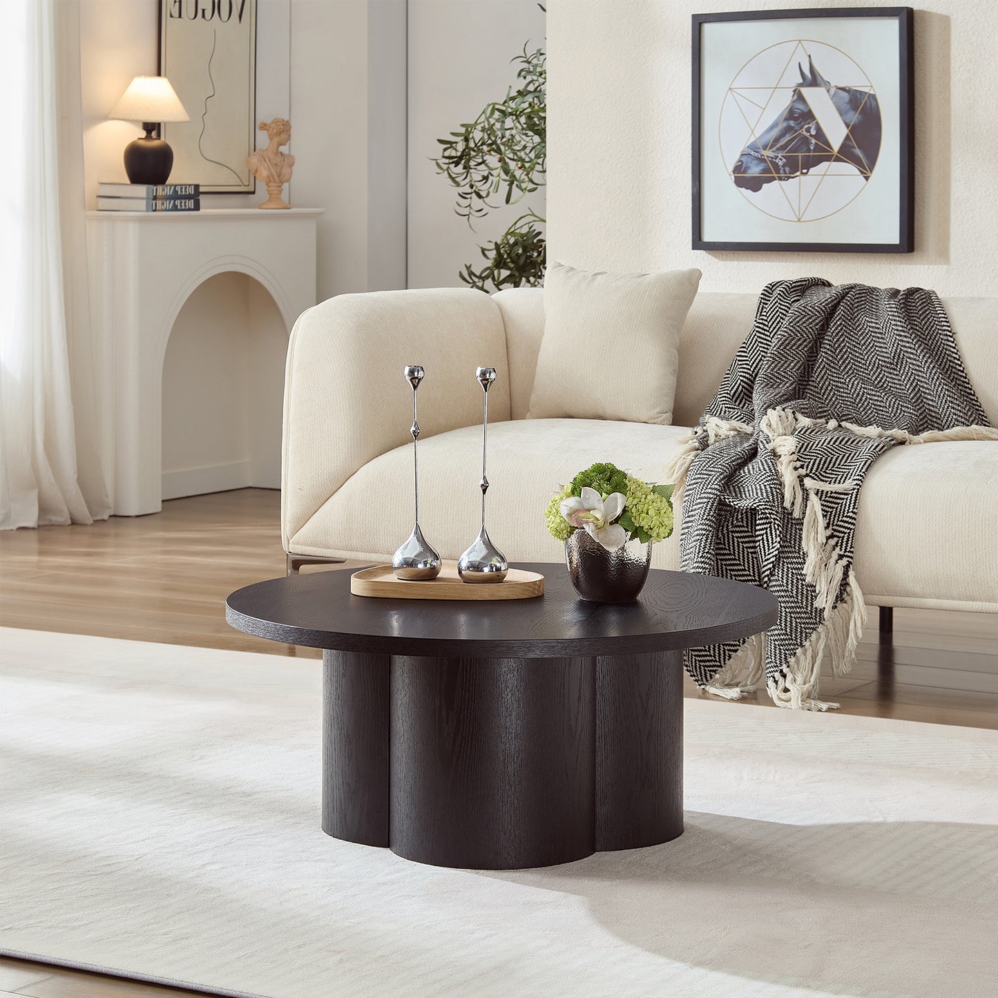 Round Coffee Table Modern Accent Tea For Bedroom Living Room Office