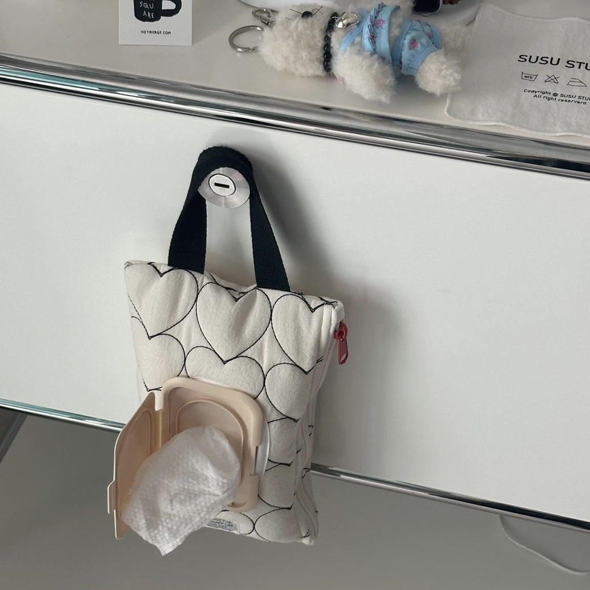 Portable Wet Tissue Box Holder with Removable Flip Cover - Multi-Color