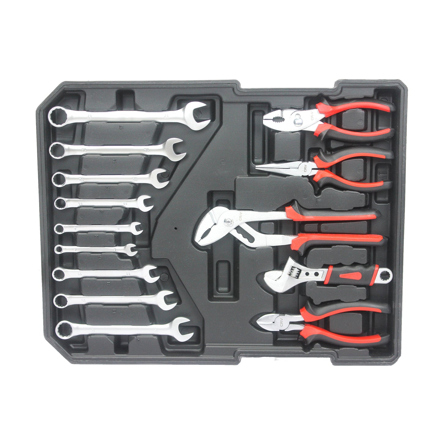 Portable Hand Tool Box with 4 Layer Toolset and Wheels - Black or White