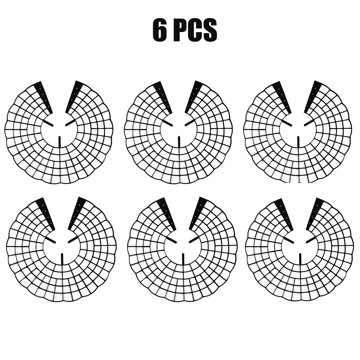 6-Pack Black Strawberry Plant Supports with 3 Fixed Legs
