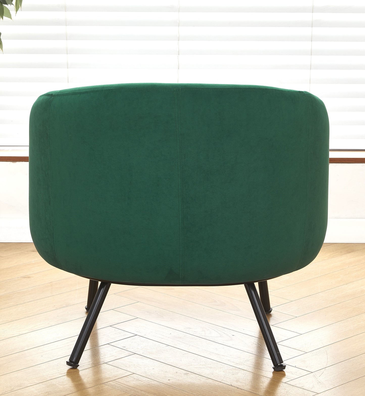 Mid-Century Modern Velvet Accent Chair, Upholstered Barrel Armchair
