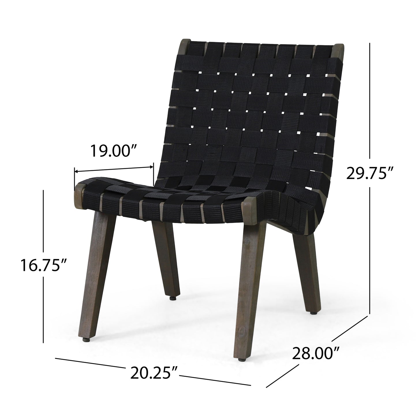 Charlotte Lounge Chair - Black Metal & Wood