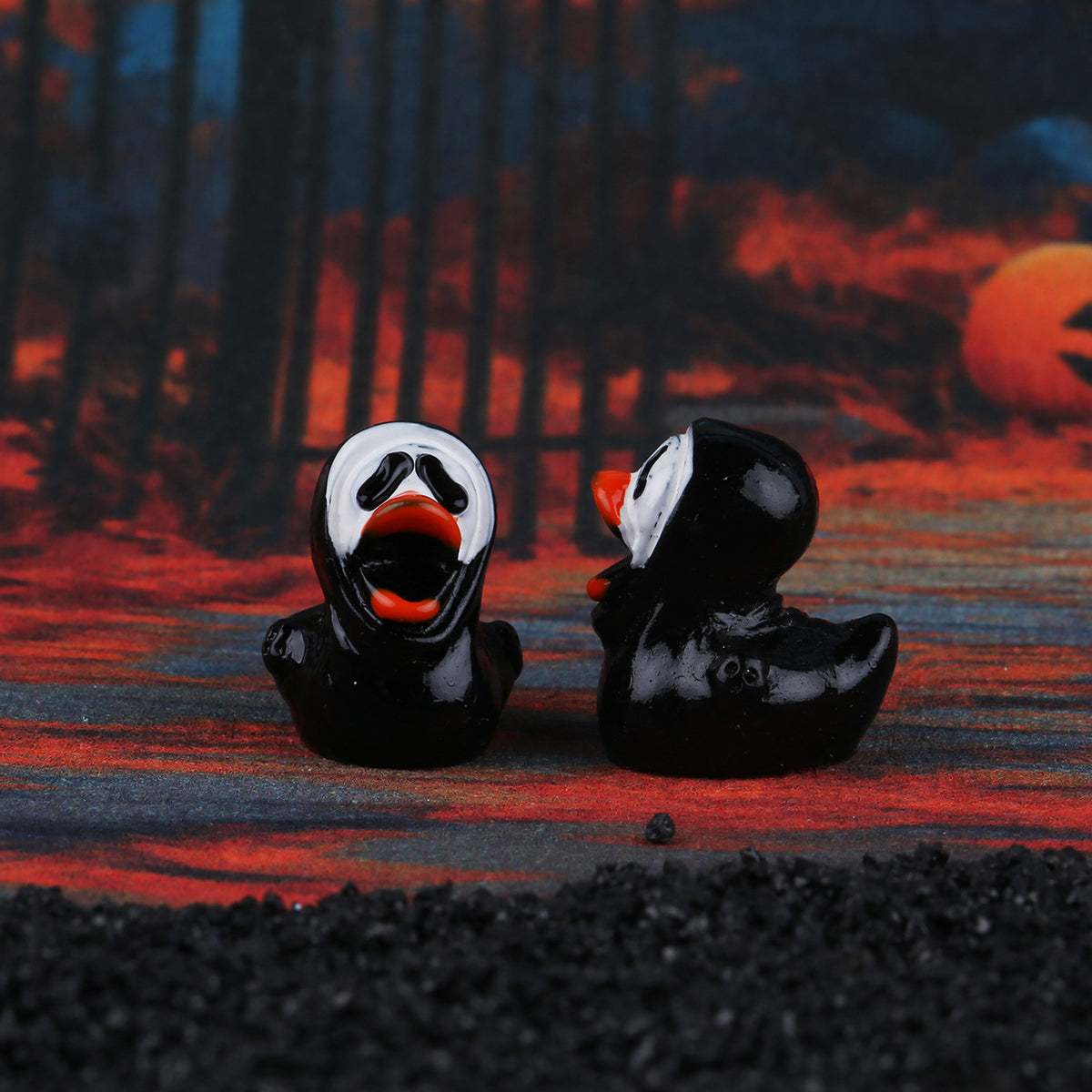 Halloween Ghost Duck Decoration Set - Resin Festive Party Decor