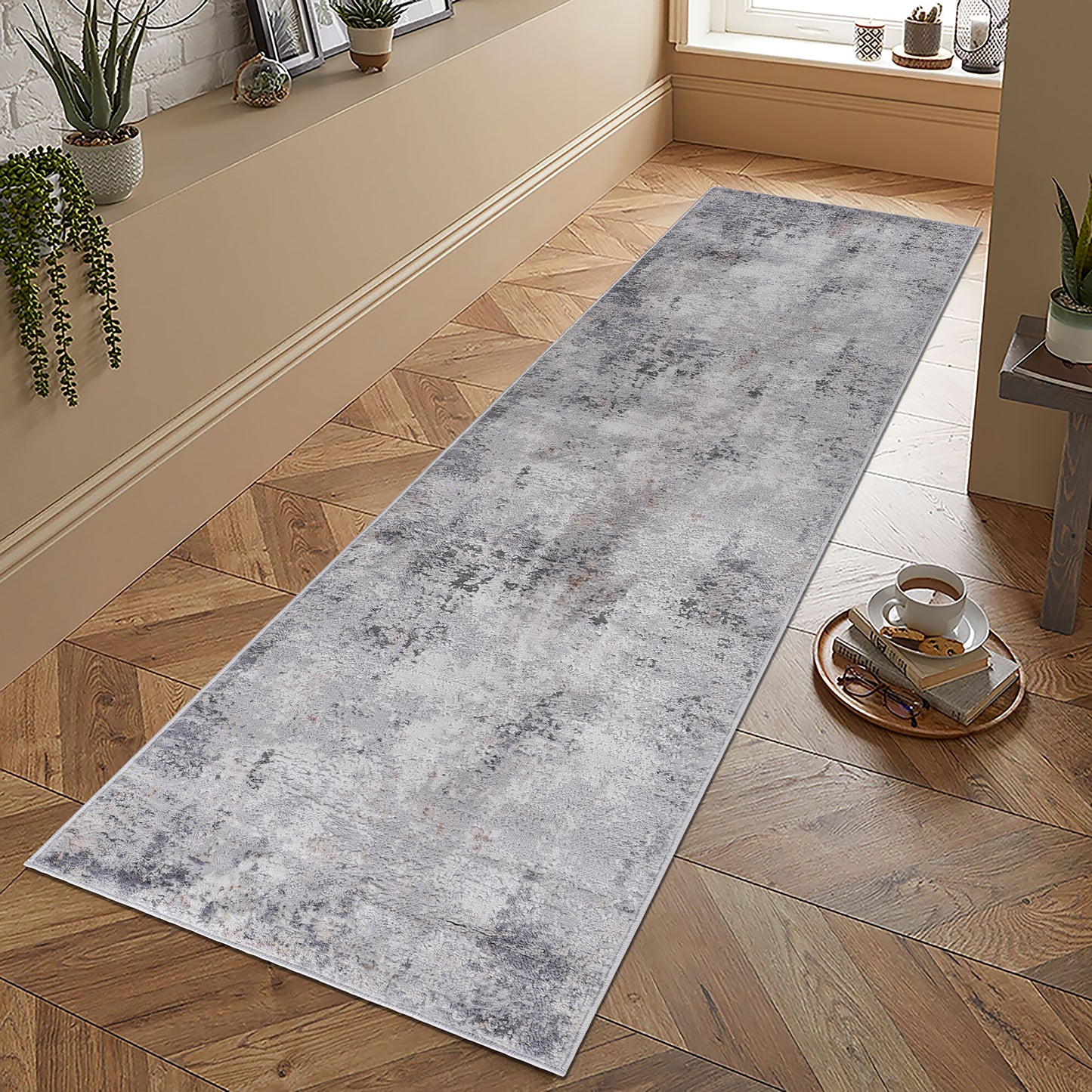 MARFI 2X8 Ivory Sand Abstract Runner Rug