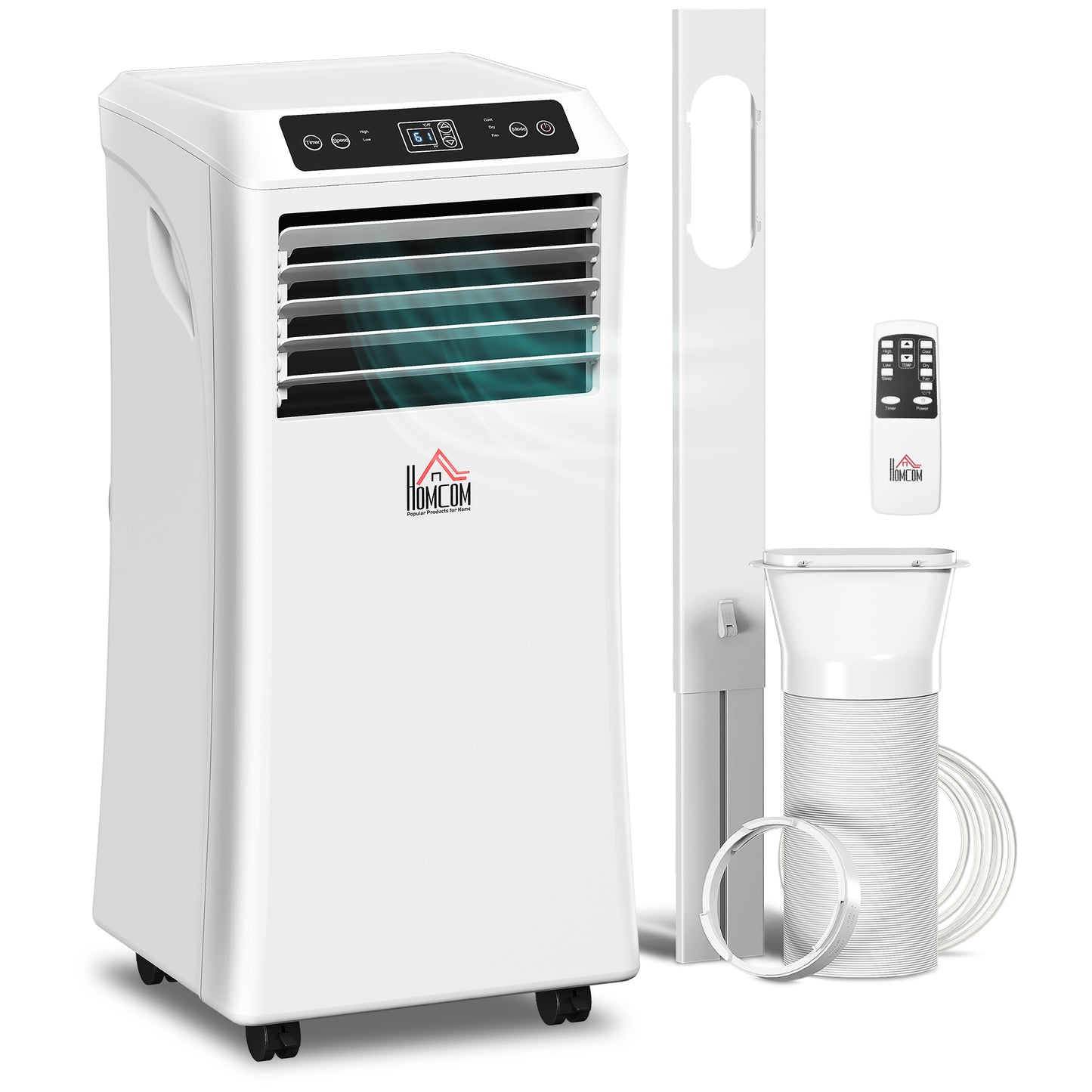 Portable 10000 BTU Air Conditioner with Dehumidifier & Fan - White