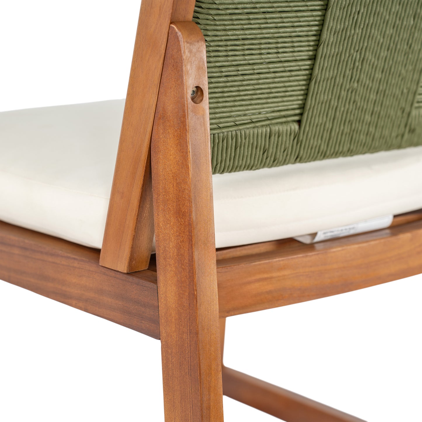 4-Piece Outdoor Bar Stool Set - Solid Acacia Wood & Wicker