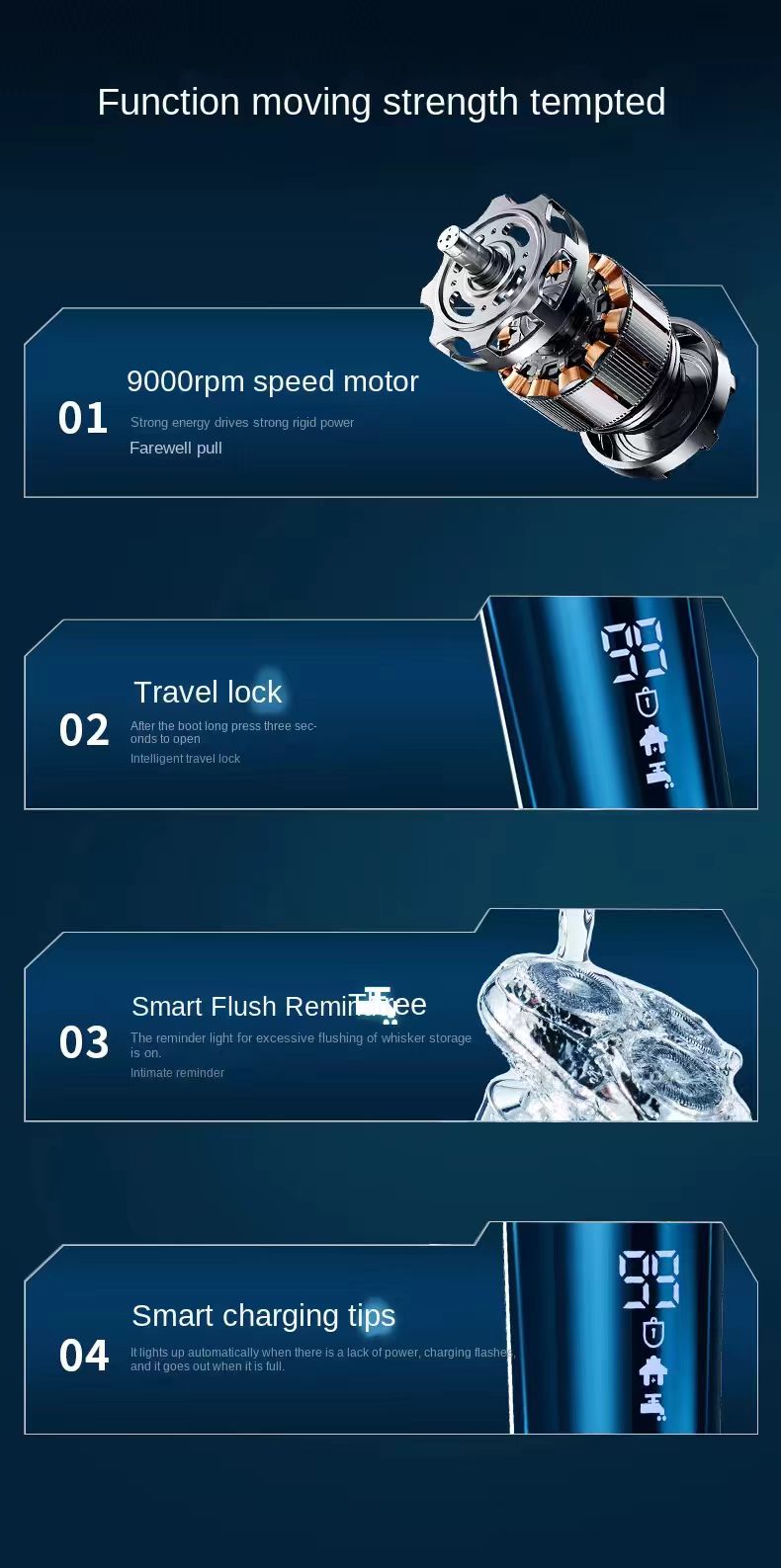 Portable Triple-Head Electric Shaver - Waterproof Wet & Dry Men's Razor