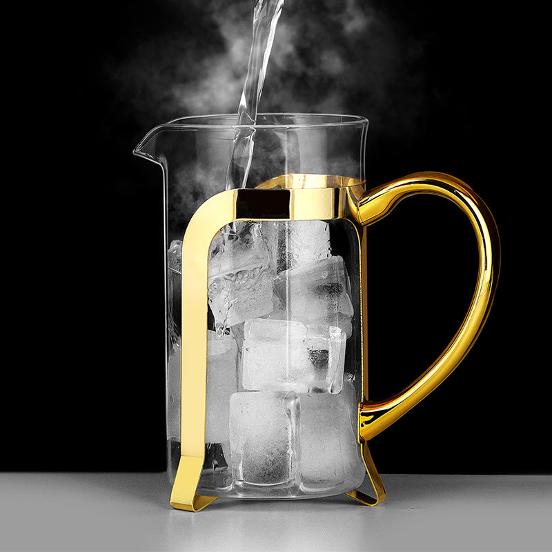 French Press Coffee Maker Borosilicate Glass 350ML-1000ML Household Filter Pot