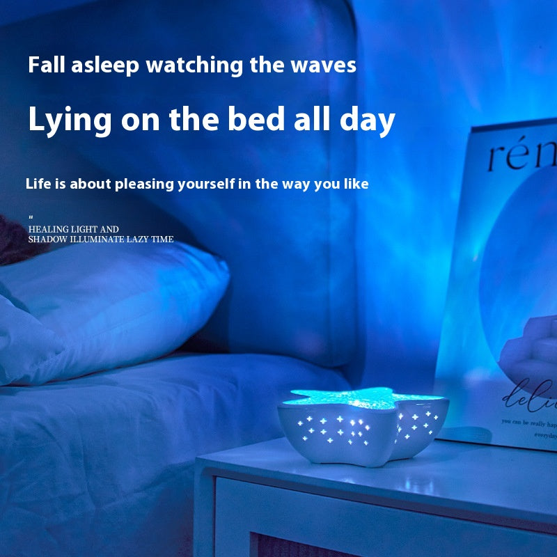 Starfish Projection Lamp - Ocean Wave Night Light for Bedroom