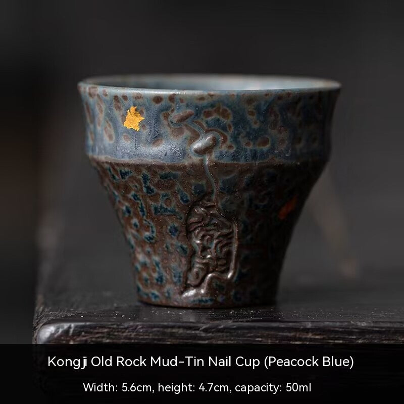 Nail Cup Tea Set with Multiple Color Options - Retro Clay Drinkware