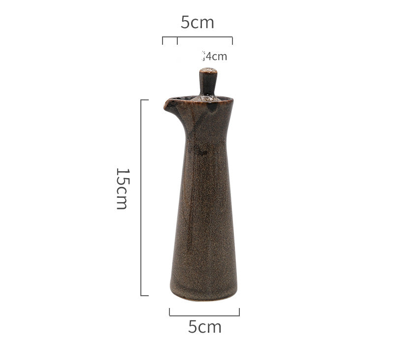 Retro Ceramic Seasoning Oil Bottle - Antique Kitchen Dispenser, Multiple Colors