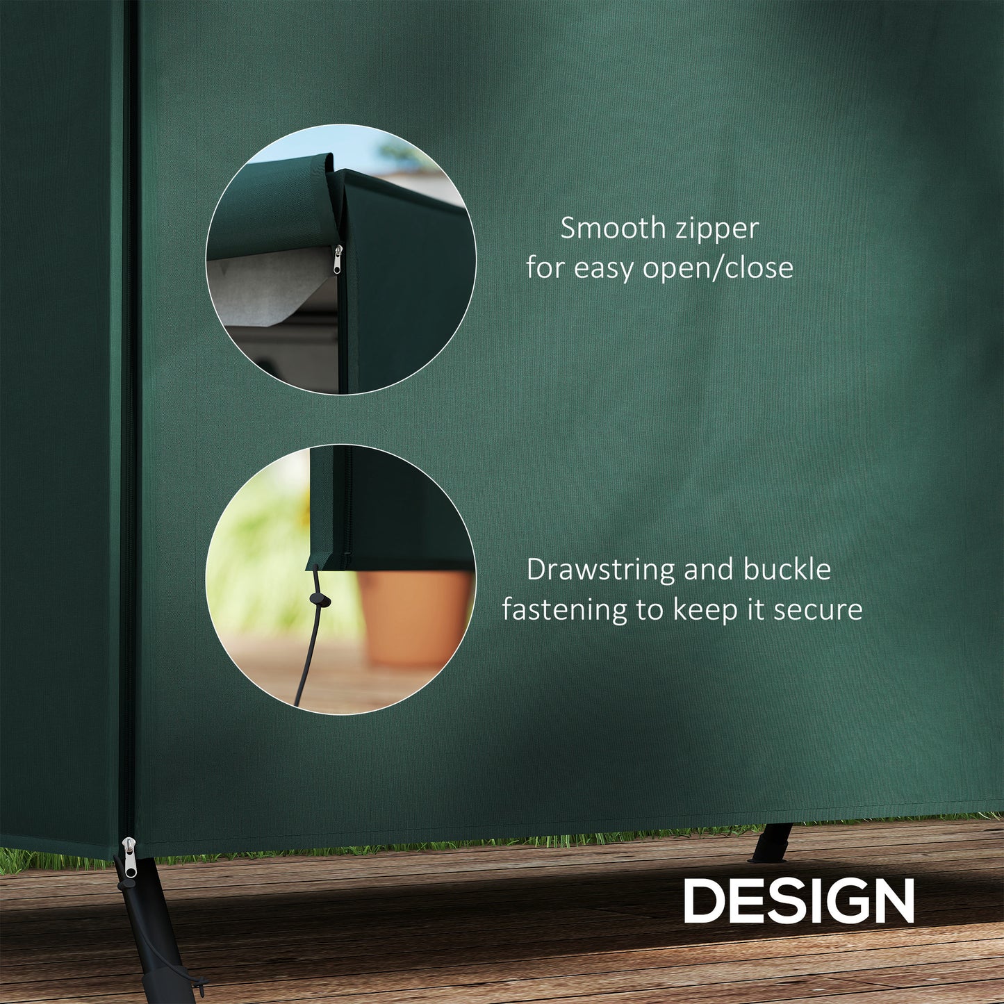 Outdoor Swing Cover for Patio Hammock - Dark Green, 81" x 49"
