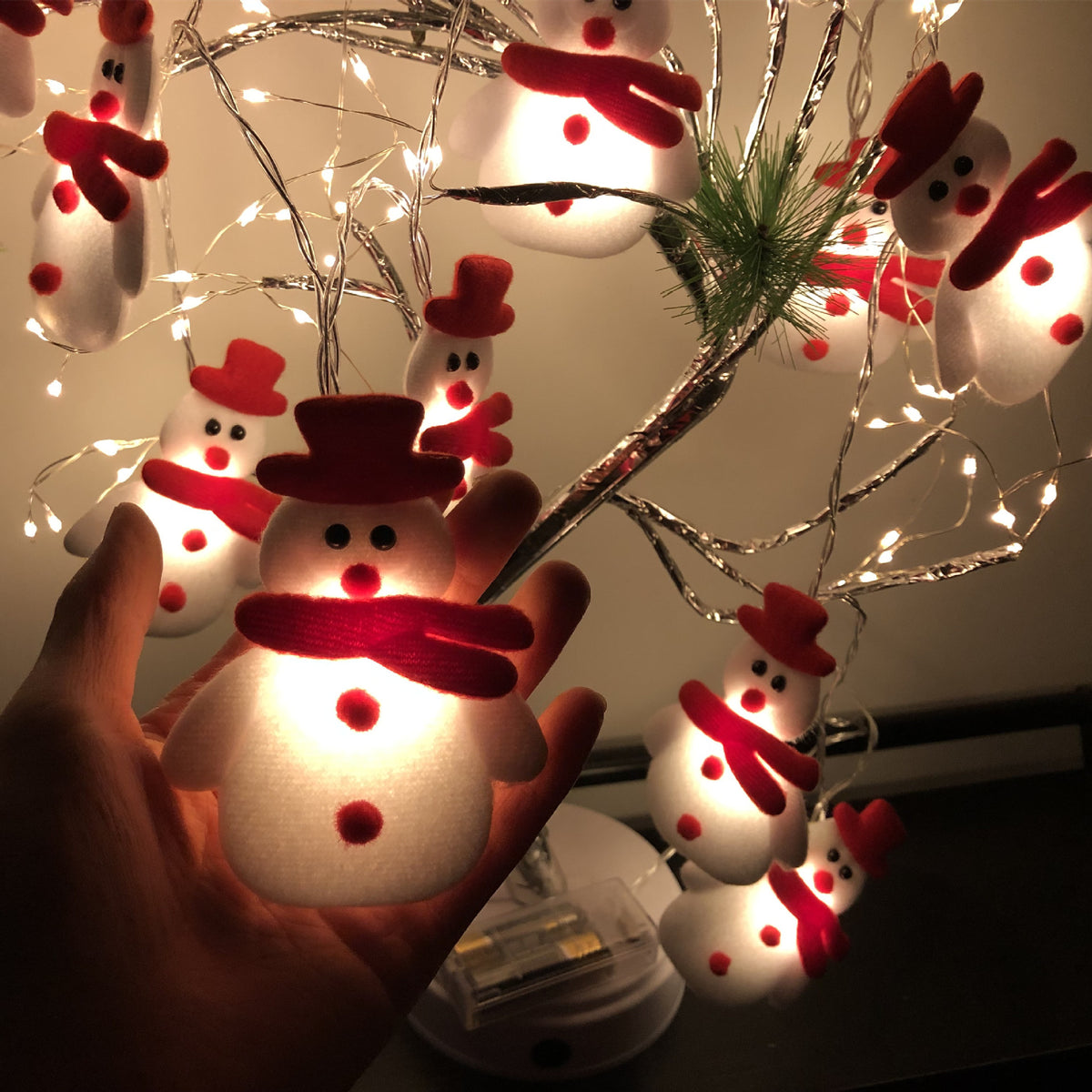 Christmas Plush Snowman Light String - Holiday Party Decor & Garden Lantern