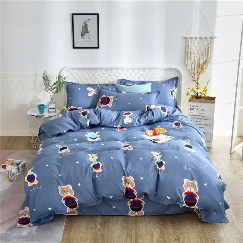 Four-Piece Bedding Set with Pillowcases and Quilt Cover - Multiple Sizes & Patterns