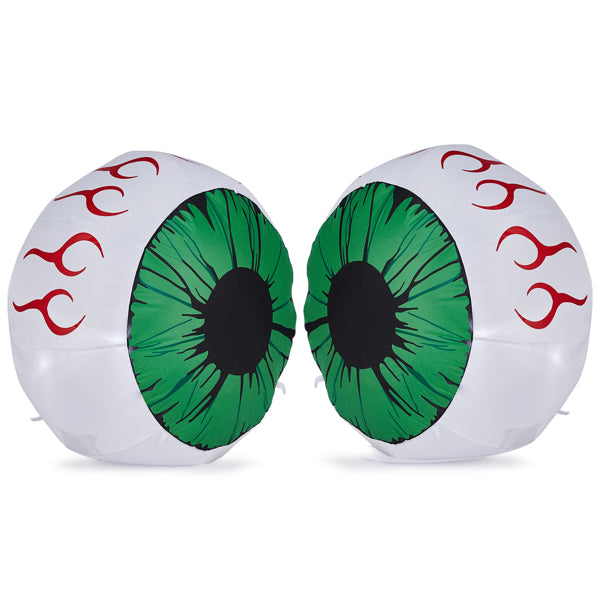 2PCS 3FT Light-Up Green Eyeball Halloween Inflatables