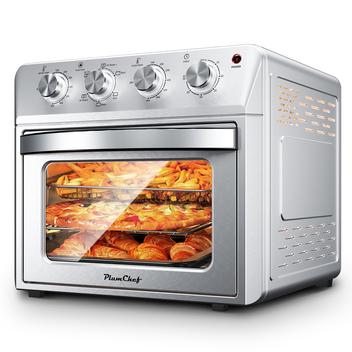 27.5QT 6-in-1 Air Fryer Toaster Oven - Stainless Steel