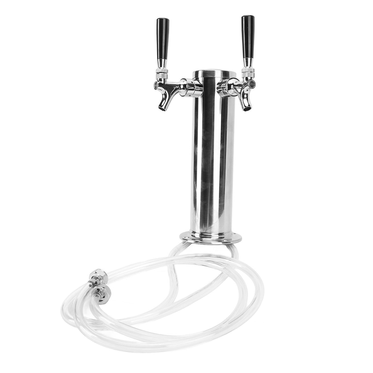 Dual Tap Beer Kegerator Tower Stainless Steel Draft Dispenser Kit For