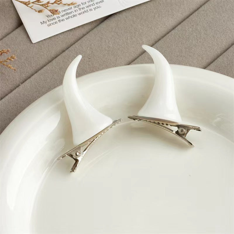 Halloween Horn Hair Clip Set - Dark Gothic Holiday Hair Accessories