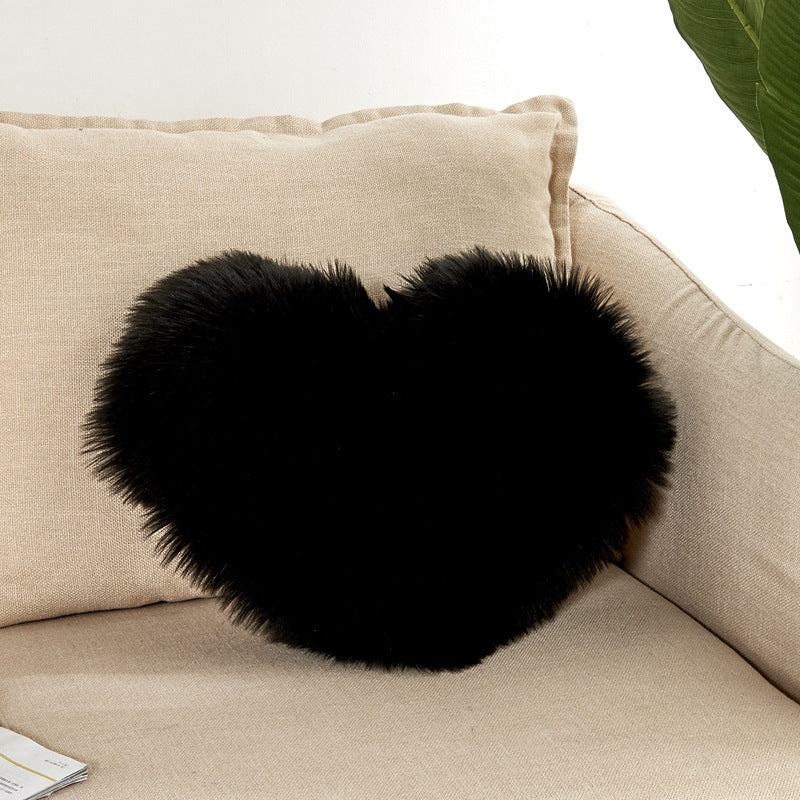 Heart Shaped Plush Cushion Cover European Style All Colors 40x50cm