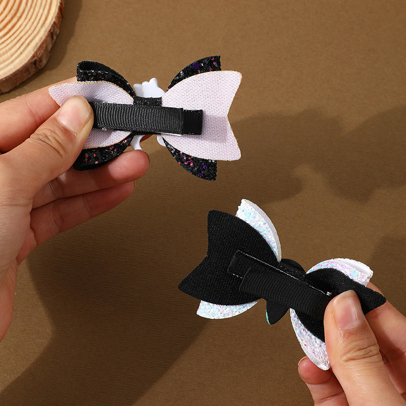 Halloween Hair Barrettes - Spooky Ghost, Pumpkin & Spider Hair Clips