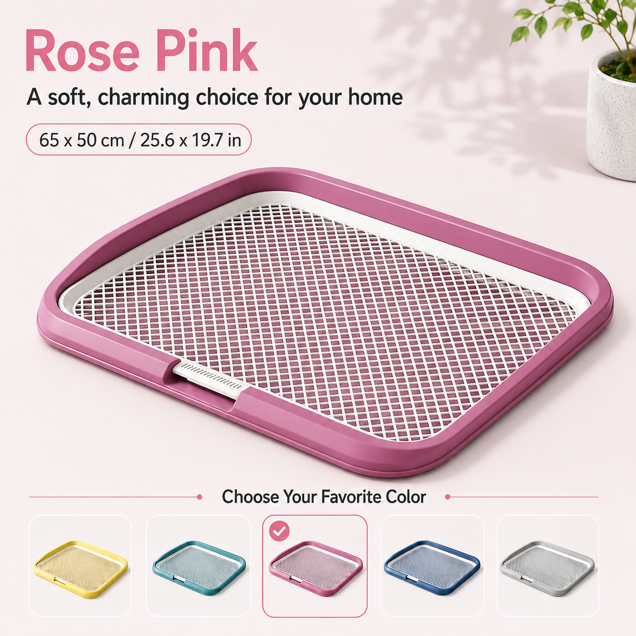 Indoor Dog Potty Tray with Removable Mesh Grid Leak-Proof Puppy Training Toilet
