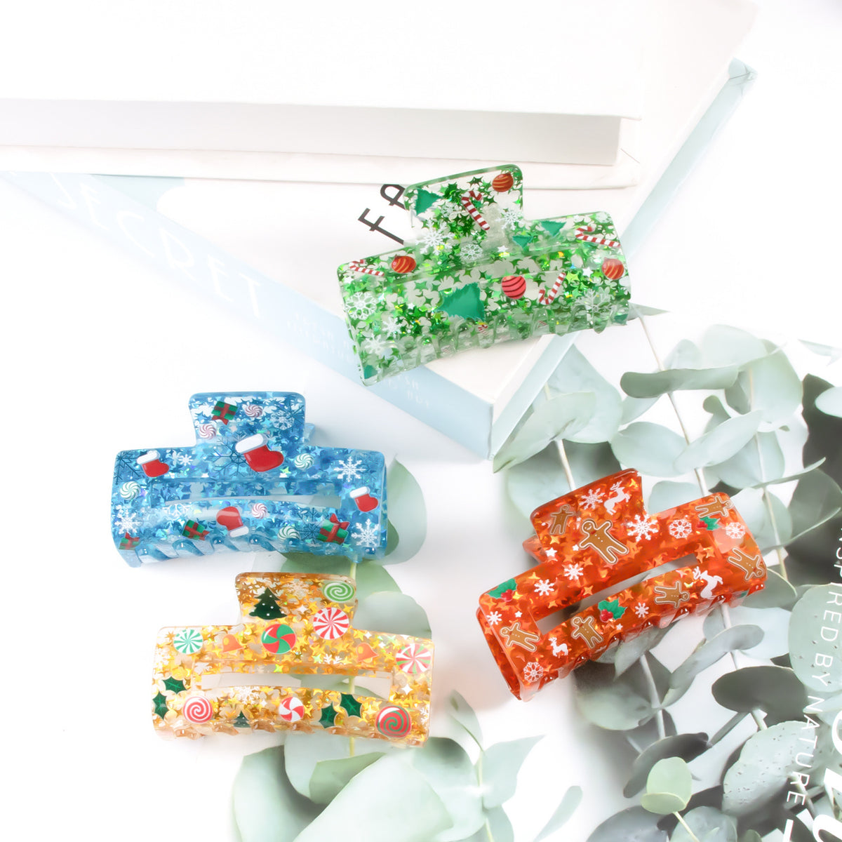 Five-Pointed Star Sequin Acrylic Hair Barrettes