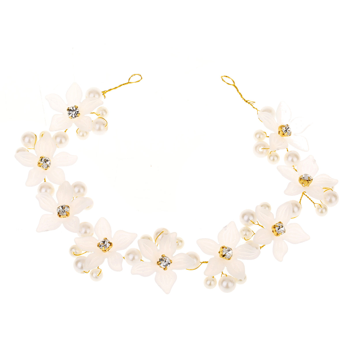 Gold Acrylic Flower Hairband - Bridal Hair Accessory