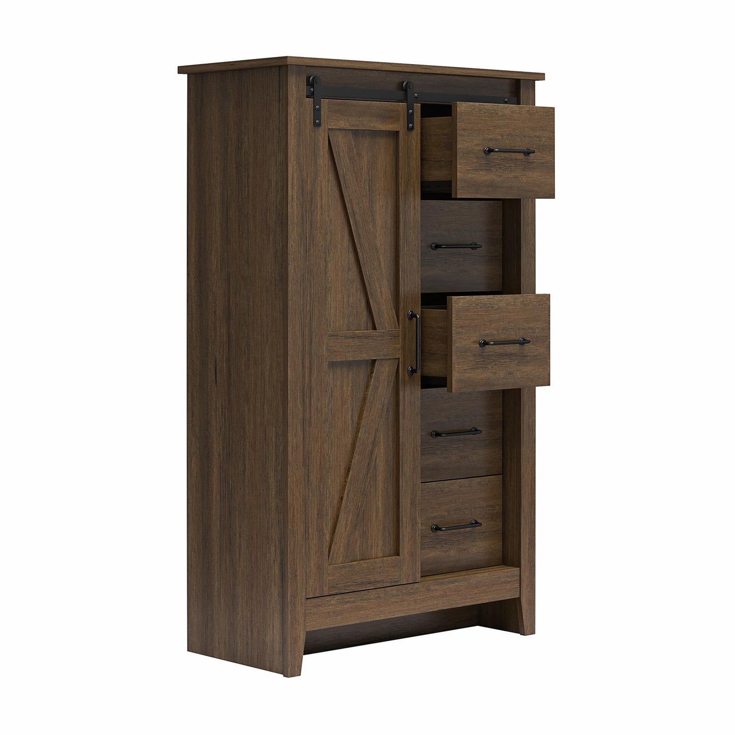 Walnut Alton Farmhouse Gentleman's Chest - Rustic Storage Dresser