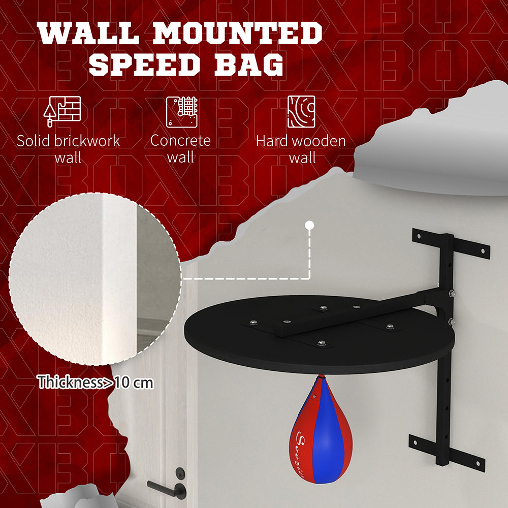 Height Adjustable Wall Mounted Speed Bag Platform - 360° Swivel