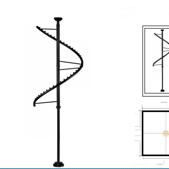 360 Degree Rotating Wardrobe Closet Hanger with Stainless Steel Rail - Adjustable Height