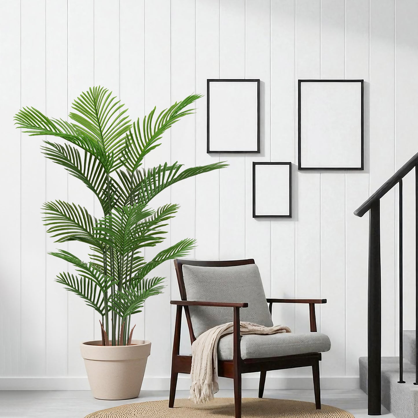 Artificial Areca Palm Tree - 5.2ft Faux Tropical Plant in Pot