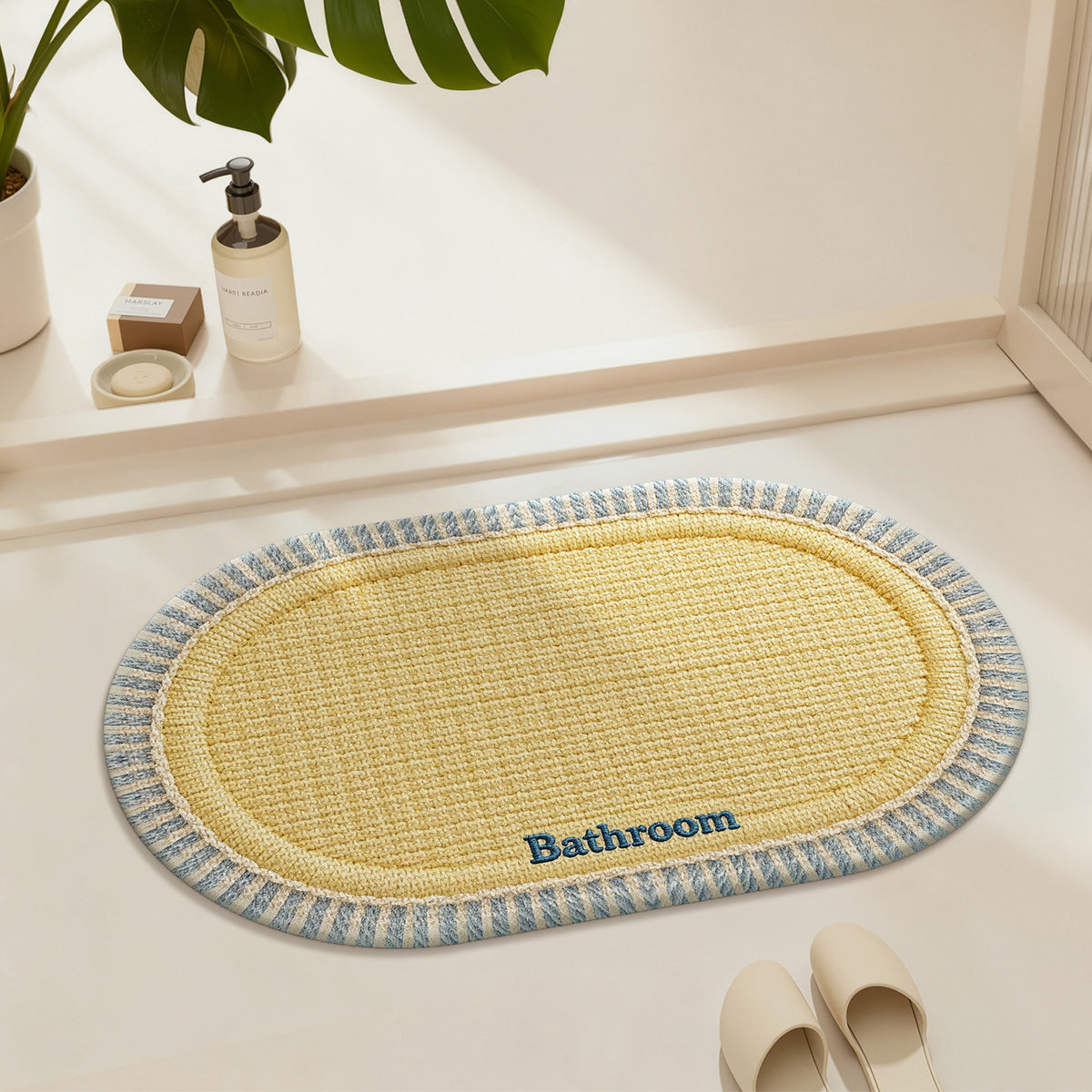 Water-Absorbent Non-Slip Bathroom Floor Mat - Stain-Resistant Home Textile