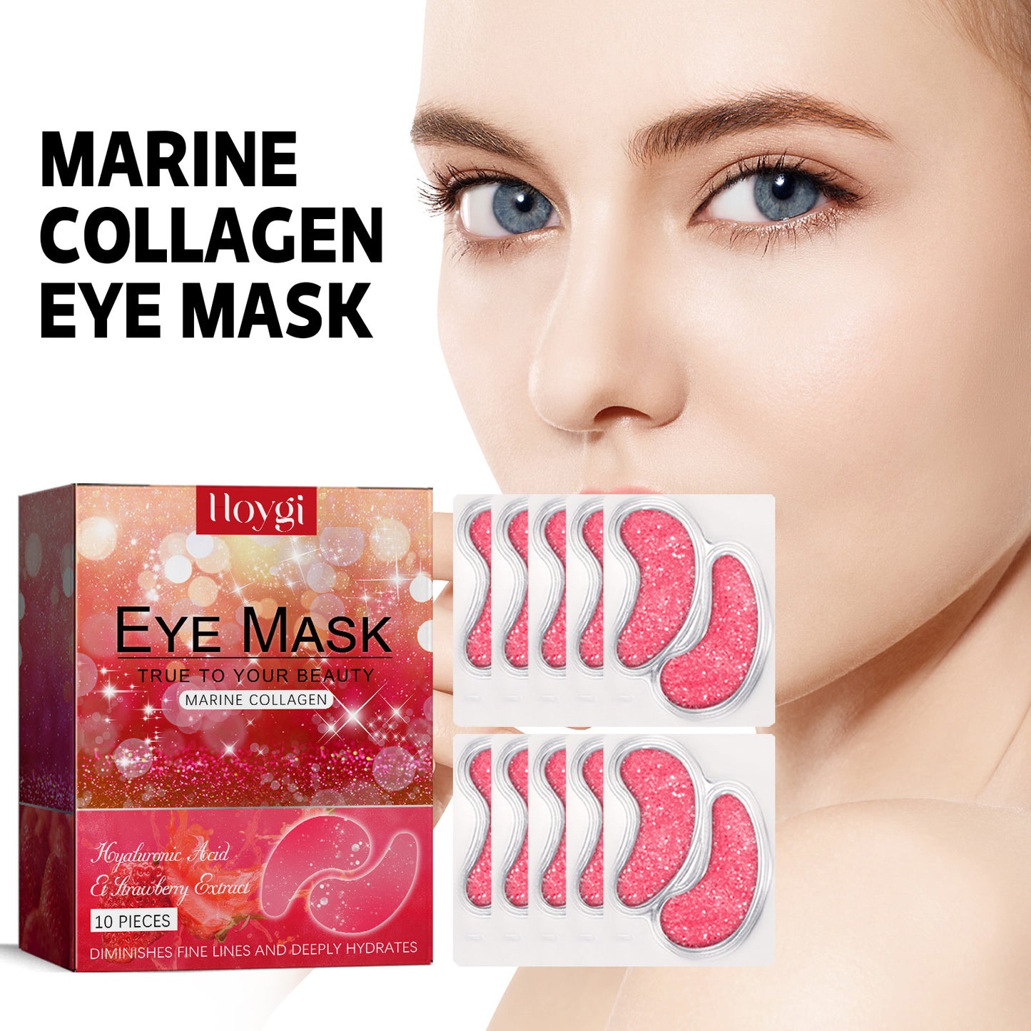 Strawberry Collagen Eye Gel Patches - Anti-Aging & Dark Circle Treatment
