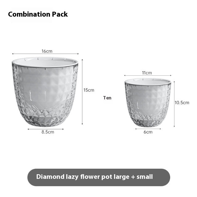 Transparent Plastic Flower Pot - Lazy Garden Planter with Breathable Design
