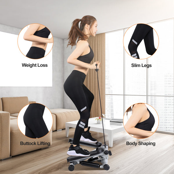 Mini Step Machine with Resistance Bands - 330.7LBS Capacity