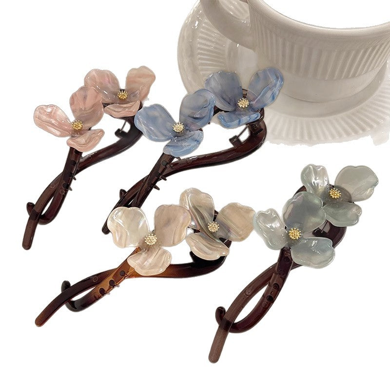 Elegant Flower Petal Hairpin - Retro Head Updo Accessory in Multiple Colors