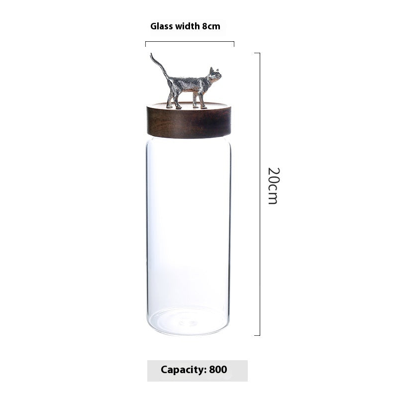 Luxury Glass Sealed Can Tea Pot with Household Storage Jar