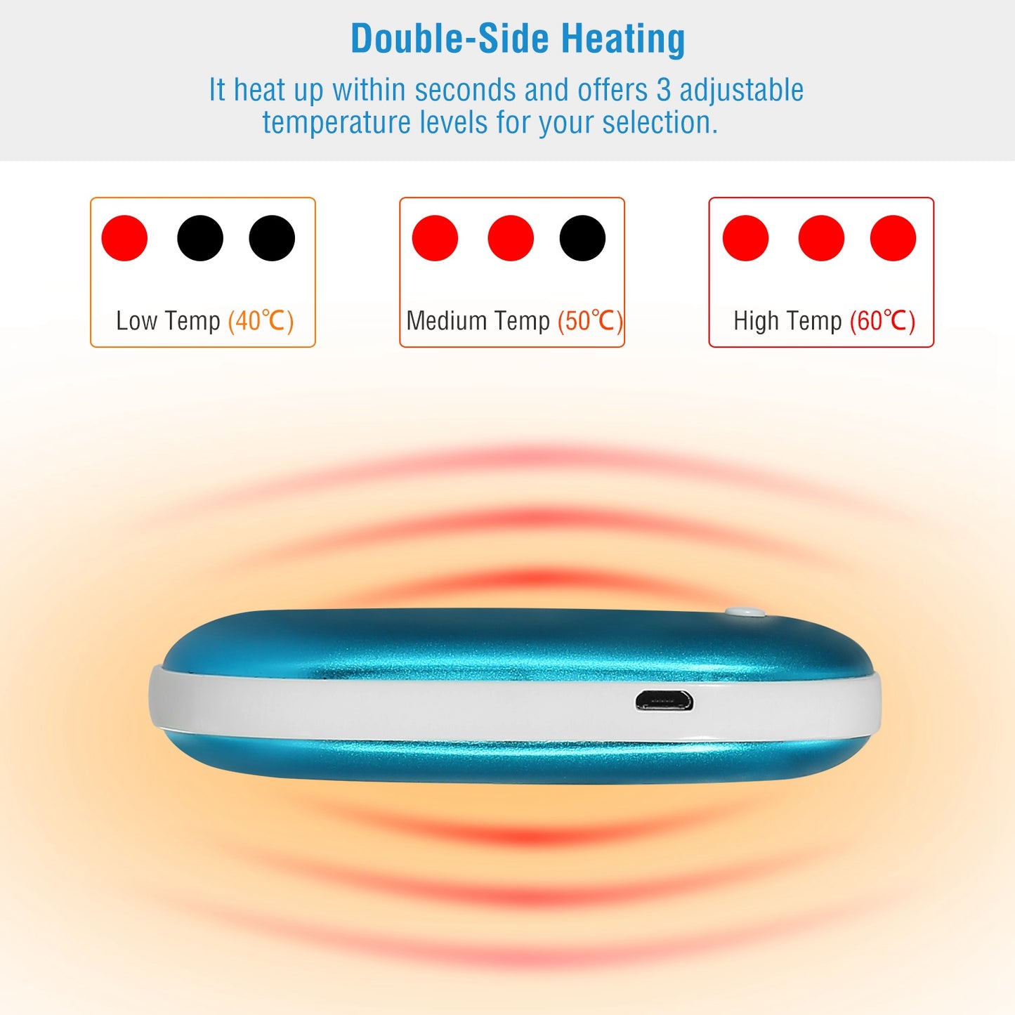 Portable Hand Warmer & Power Bank - Double-Sided Heating